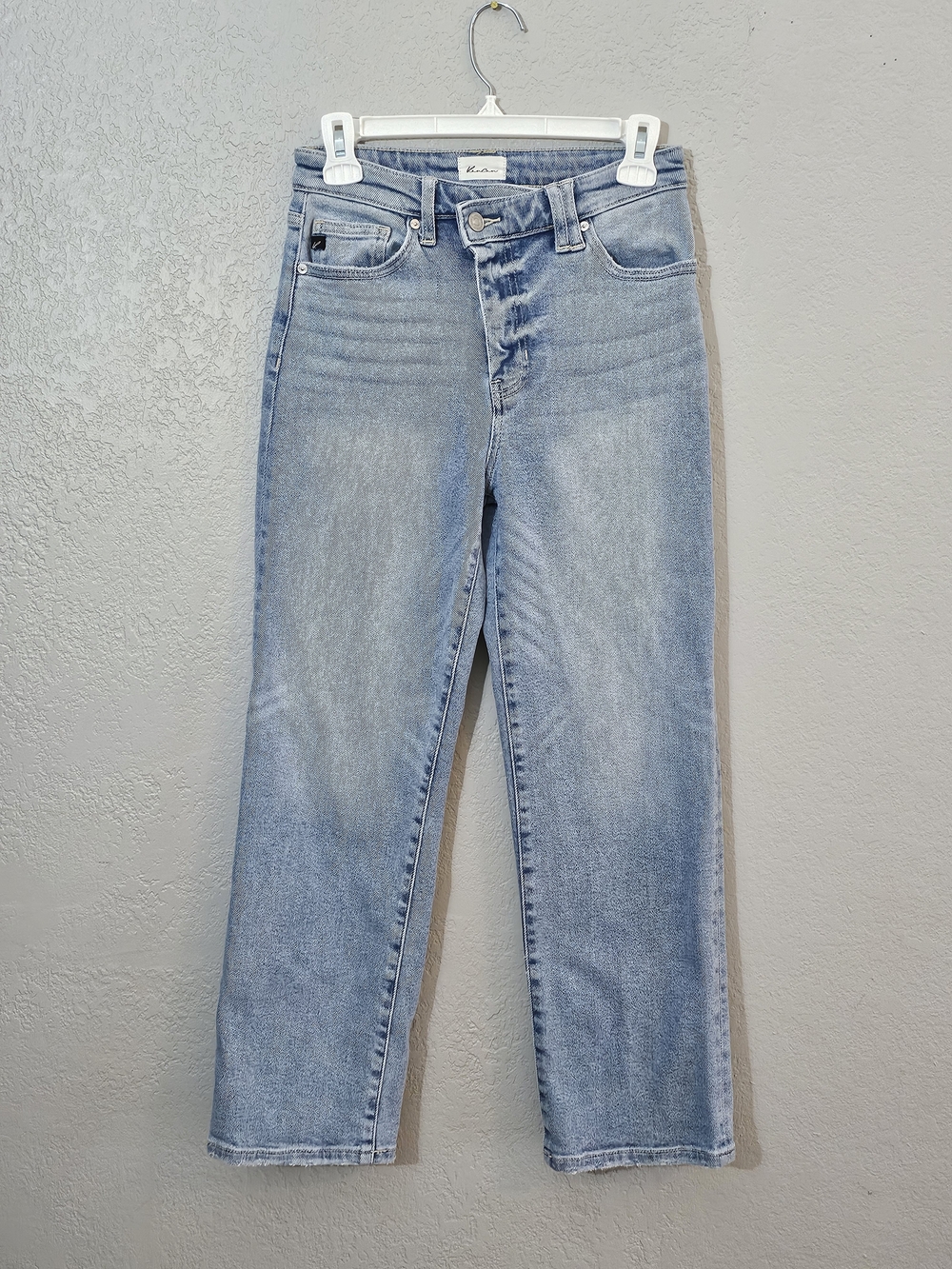KanCan Light Blue Straight Leg Ankle Jeans Crossover Button Womens 3/25